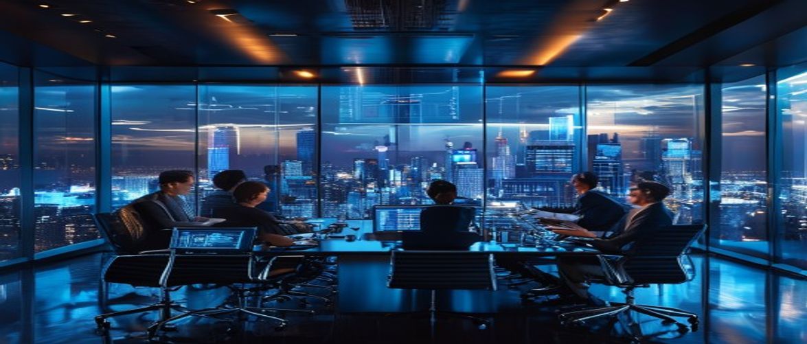 Management consulting strategy session in modern boardroom